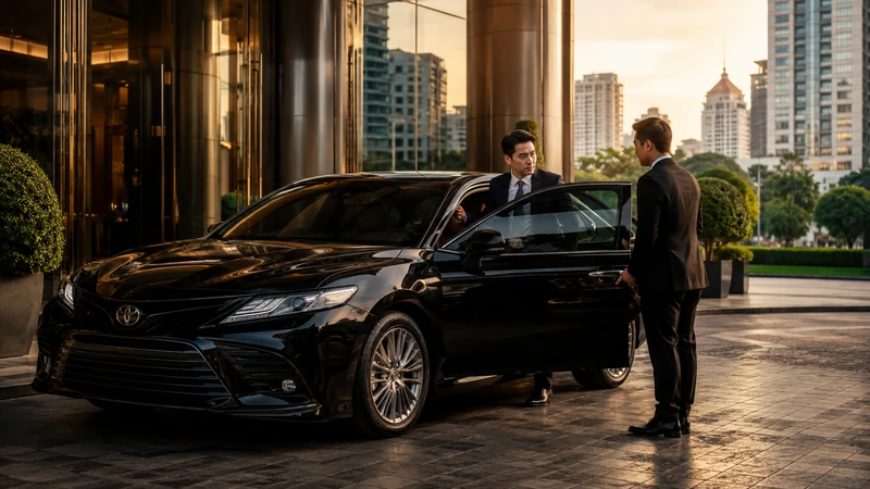 Toyota Camry with driver business travel Bangkok