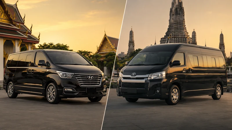 Hyundai H1 vs Toyota Commuter van comparison Thailand
