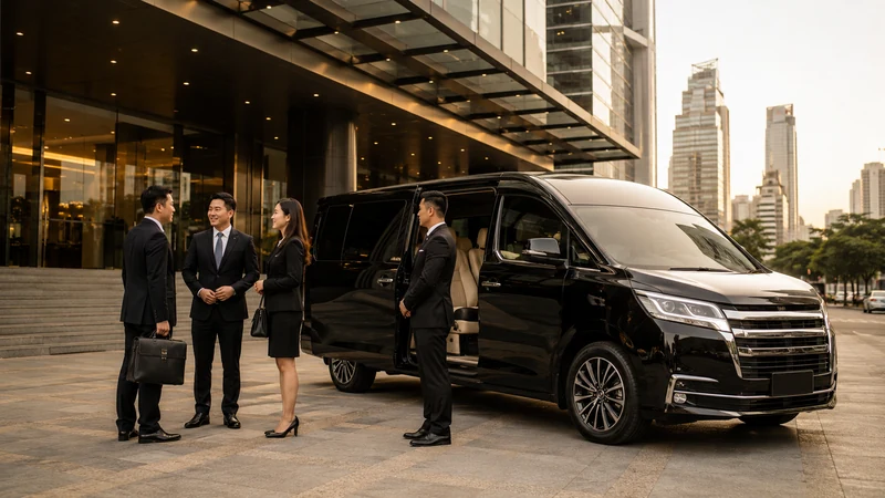 Corporate van rental Bangkok business transfer driver